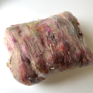 Art Batt Scraps : Romney, merino, cotton, silk