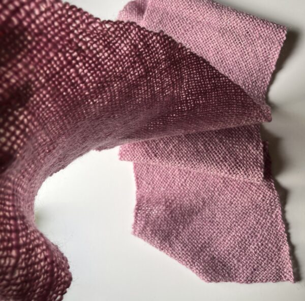 Stellar Bloom : soft pink handwoven scarf with sparkle - Image 2