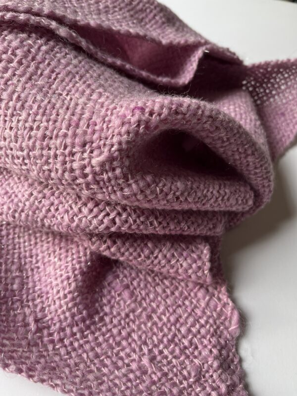 Stellar Bloom : soft pink handwoven scarf with sparkle