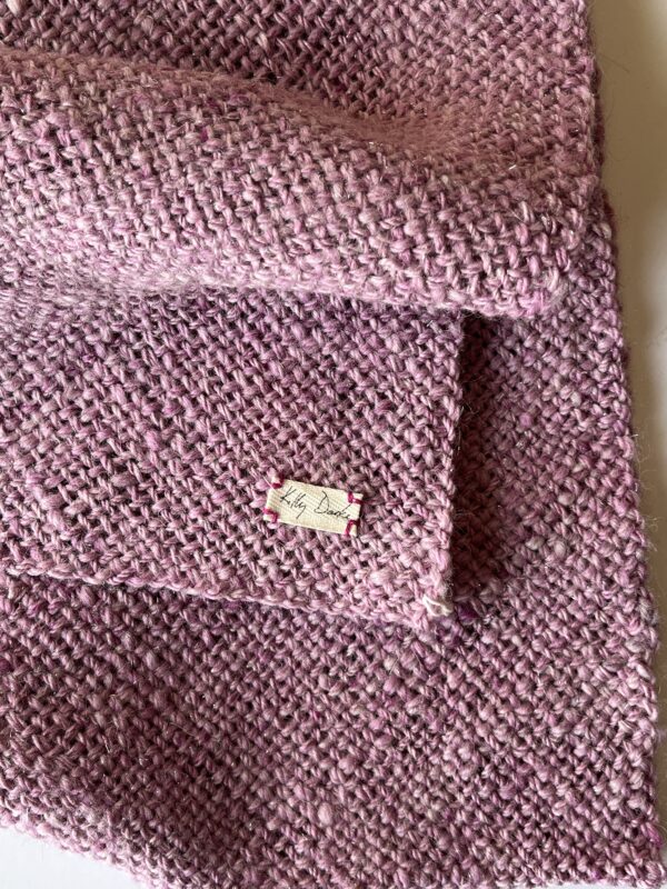 Stellar Bloom extra thick : soft pink handwoven scarf with sparkle